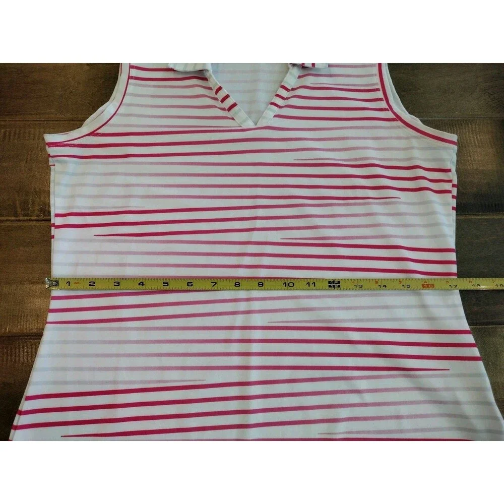 NIKE GOLF Women's Tour Performance white pink Polo Collared sleeveless top M